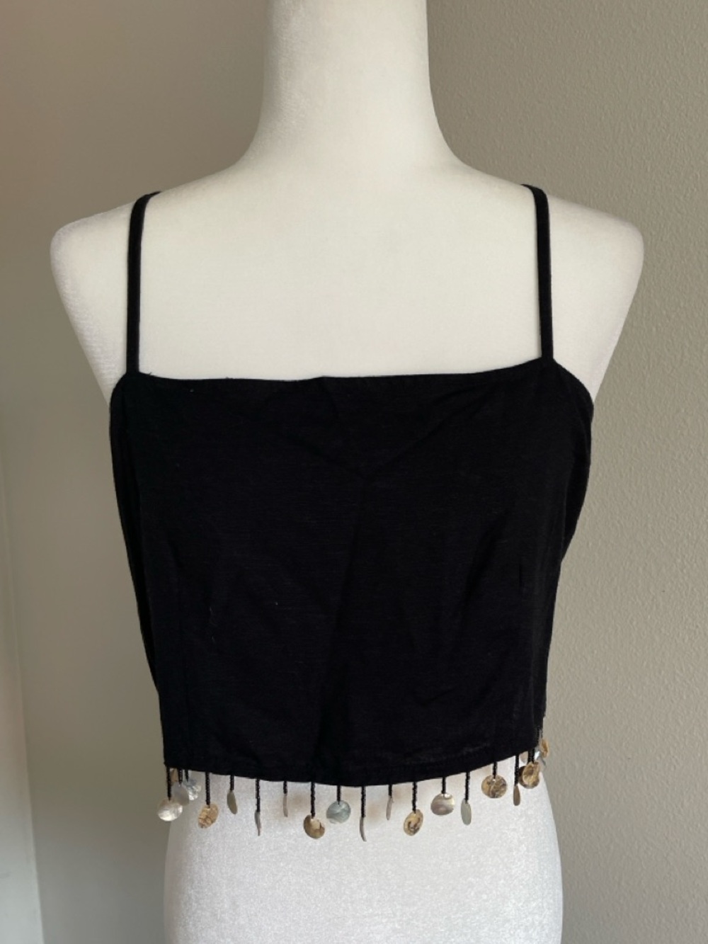 Jason Wu Black Beaded Fringe Camisole Size 8